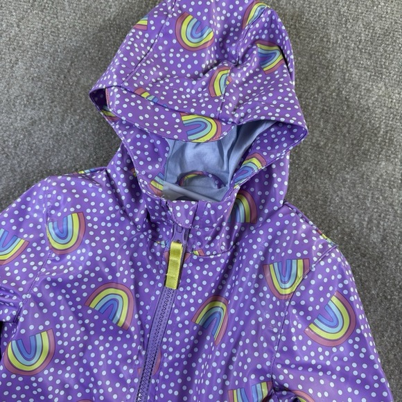 Cat & Jack Other - Cat & Jack Girls Purple Rainbow Print Rain Jacket Size 2T